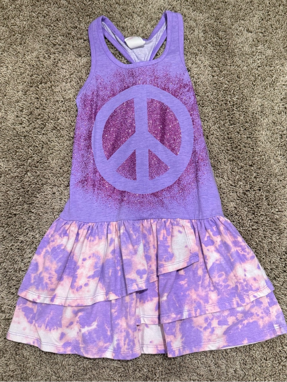 Vintage Y2K Circo Target Purple Peace Sign Dress Girls S/P